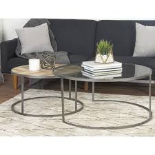 Orkney Contemporary 2 Piece Coffee Table Set Coffee Table Round Coffee Table Sets Nesting Coffee Tables