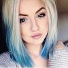 Shoulder Length Blonde Hair With Blue Tips
