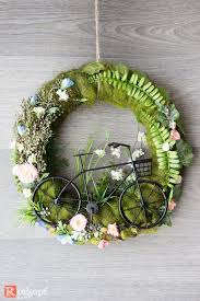 Turkranz Sommer Turkranz Rosa Hellblau Kleines Fahrrad Etsy In 2020 Summer Door Wreaths Diy Spring Wreath Door Wreaths Diy