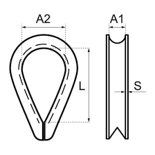 Wire Rope Thimble Stainless Steel A4 316 2mm