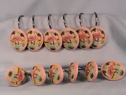 Pink Flamingo Shower Curtain Hooks Palm Trees Flamingo Shower Curtain Shower Curtain Hooks Pink Flamingos