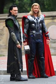 #avengers #avengers cast #avengers cast x reader #avengers cast imagine #avengers cast #teen #avengers #avengers cast #captain america #chris evans #chris evans x reader #benedict. Photo Thor Hangs Out With Loki On The Set Of The Avengers In Central Park