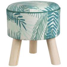 Tabouret Vert Imprime Feuillage Maisons Du Monde Tabouret Summer Deco Mobilier De Salon