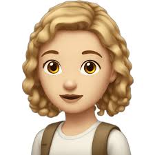 Matilda white with light brown hair emoji