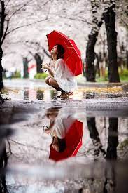 Sakura In The Rain Reflection Photography Rain Photography Creative Photography