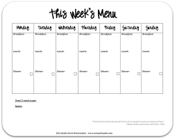 One Week Meal Planner Kozen Jasonkellyphoto Co