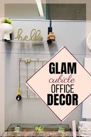Glam Cubicle Office Decor This Cubicle Is Styling With The Personality We Love The Gold Highlights Cubicle Decor Office Work Cubicle Decor Work Desk Decor