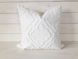 White Textured Cotton Lumbar Throw Pillow Decorative Pillow Etsy Minimalist Pillows Throw Pillows White Accent Pillow