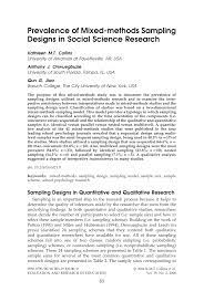 This social science research paper consists of 2 assignments: Pdf Prevalence Of Mixed Methods Sampling Designs In Social Science Research