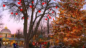 For the first time ever, you can see a sparkling christmas tree on the tivoli lake as well as the usual iconic christmas tree set up in front of the tivoli concert hall. Tivoli Gardens Christmas Celebrations Everything Copenhagen