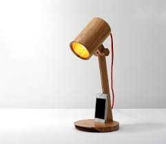 Bamboo Led Desklamp With Iphone Holder Table Door Wowawesomestuff 99 00 Bamboo Lamp Desk Lamp Wooden Lamp
