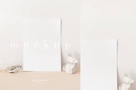 Styled Poster Mockup 4x3 5x7 Ratio Poster Mockup Wall Canvas Template Design