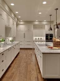White Walls Wood Floors A Gallery Kitchen Design Home Kitchens Beautiful Kitchens