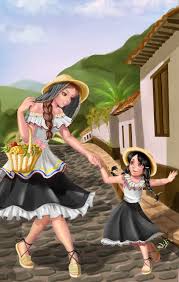 Campesina Y Nina Ilustracion Muy Bonita Madera Pinterest