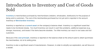 Introduction To Inventory And Cost Of Goods Sold Cost Of Goods Sold Cpa Exam Inventory