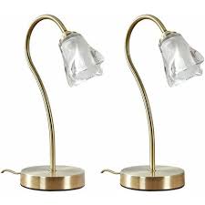 Including touch table lamps bedside touch lamps dimmable touch lamps and 3 stage touch lamps. 2 X Antique Brass Glass Swan Neck Touch Bedside Table Lamps