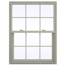 Jeld Wen 23 5 In X 35 5 In V 2500 Series White Vinyl Single Hung Window With Colonial Grids Grilles Thdjw143800641 The Home Depot Single Hung Vinyl Windows Single Hung Windows Window Vinyl