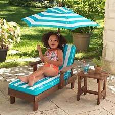 If you want foldable chaise lounge chair outdoor, you must want to have a flexible lounge chair. Kidkraft Childrens Chaise Lounge Umbrella Side Table Set Brand New In Box Kids Outdoor Furniture Pool Lounge Chairs Kids Patio Furniture