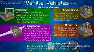All vehicles are designed to stay true to the original . Vanilla Vehicles Addons Mcpe Minecraft Pocket Edition Downloads