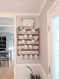 Wood Mug Rack Display Custom Wall Racks Rustic Home Decor Etsy In 2021 Mug Rack Wall Racks Kitchen Organization