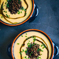Creamy Autumn Beer Soup W Black Lentils Chives Recipe Yummly Recipe Beer Soup Cooking With Beer Chives Recipe