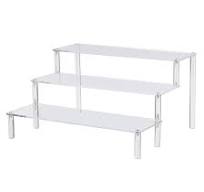 BYCY Clear Acrylic Display Stand Display Shelf, 3 Tier Desserts Holder,3  Tier Cupcake Display Risers Steps for Organizer and Decoration ( 1 Pack -  12" ...