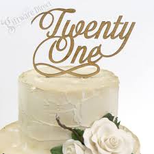 Black white damask 21st birthday cake. 21st Birthday Cake Topper Bamboo Elegant Script
