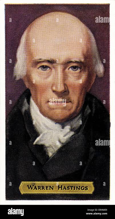 Portrait of Warren Hastings, first Governor of the Presidency of Fort William (Bengal), Black and White Illustration Stock Photo - Alamy