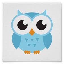 cute blue cartoon baby owl poster zazzle com au owl drawing simple owl cartoon owl posters