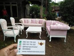 Set Meja Kursi Sofa Ruang Tamu Minimalis Modern Mewah Kain Bludru Shabby Ruangan Sofa Shabby
