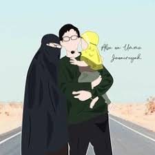 Di setiap malam jumat, pria tersebut rutin mengajak anaknya ke tempat berdzikir bersama jemaah lainnya. Doodle Art Anime Muslim Syar I
