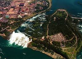 The American Falls With Goat Island On The Right Photo American Falls Helicopter Ride
