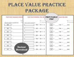 This worksheet is great for teaching understanding of the topic beyond the classroom! Place Value Worksheets 32 Worksheets Pdf Year 1 2 3 Etsy