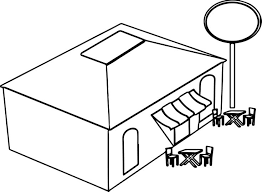 Show your kids a fun way to learn the abcs with alphabet printables they can color. Nice Restaurant Building Coloring Page Coloring Pages Coloring Pages For Kids Building For Kids