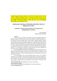 Unele dintre cele mai frumoase locuri ce ajuns în. Doc Romanian Rural Tourism And The Unesco Heritage Sites Turismul Rural Din Romania Èi Siturile Din Patrimoniul Unesco Cornelia Pop And Monica M Coros Academia Edu