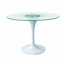 Une table ronde ou une table rectangulaire pour ma salle à manger ? Table Ronde Similaire A Tulip Avec Plateau En Verre Trois Tailles Differentes