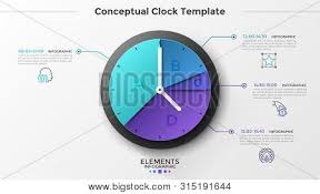 round pie chart clock vector photo free trial bigstock