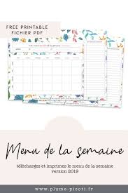 Menu De La Semaine En 2020 Menu Semaine Planning Menu Semaine Menu Imprimable