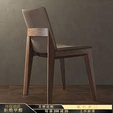 Nordic Solid Wood Dining Chair Leather Linen Modern Minimalist Casual Home Fashion Combination Bac Solid Wood Dining Chairs Leather Dining Chairs Dining Chairs
