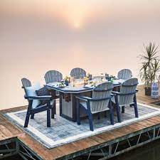 Constructed of a steel frame, the cocoa fire pit conveniently hides the propane inside the base. Fire Pit Dining Table Rectangular 48 X 72 American Recycled Plastic Quality Outdoor Furniture Site Amenities