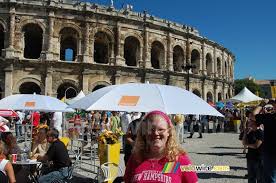 Tour leaders are working in close conjunction with the french government to create a flexible plan that can be put into effect if the situation changes during the race, which spans three weeks. The Village Depart In Nimes In Front Of The Arenes With Liz Who Writes A Book About The Tour De France Photographs Velowire Com Photos Videos Actualites Cyclisme