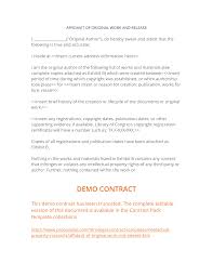 How to get an affidavit. Affidavit Of Original Work And Release Work Agreement Contract Templates Original Work