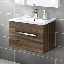 New engineered marble bathroom vanity top will provide you a stunning and clean bathroom and the square edge profile makes the top a unique style. 600mm Walnut Wall Hung Basin Cabinet Avon Bathempire Bathroom Basin Cabinet Wash Basin Cabinet Basin Cabinet