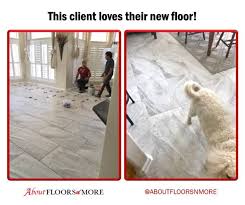 Our Tile Installers Worked Hard On This Fur Baby S New Porcelain Tile Floor In Emser Tile Eurasia Bianco Happy To See It S Pet Flooring Emser Tile Style Tile