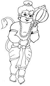 Gada hanuman black white sketch coloring page hanuman in 2019. Bal Hanuman Coloring Pages Bal Hanuman Coloring Pages Hanuman