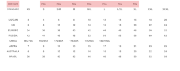 Size Chart Arisar