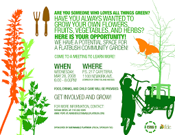 Event Programs Flyers Sustainable Flatbush Community Gardening Flyer Event Programs