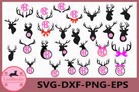 Download Deer Head Monogram Frame Antler Svg Files Deer Svg Cut 227058 Monograms Design Bundles