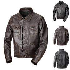 Fashion Men S Autumn Winter Casual Pocket Zipper Thermal Leather Jacket Top Coat Please Check The Size Chart Before Or Jacket Tops Leather Jacket Winter Casual