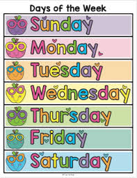Our hospitality professionals' association works with trainers for restaurant. Yesterday Today Tomorrow Days Of The Week Chart By From The Pond